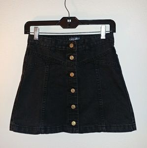 Topshop black jean skirt